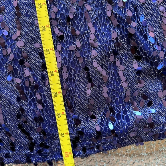 DON’T YOU HAVE A PARTY TO GO TO??  Nasty Gal High Neck Sequin Dress, Navy - Picture 11 of 16